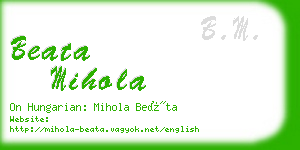 beata mihola business card